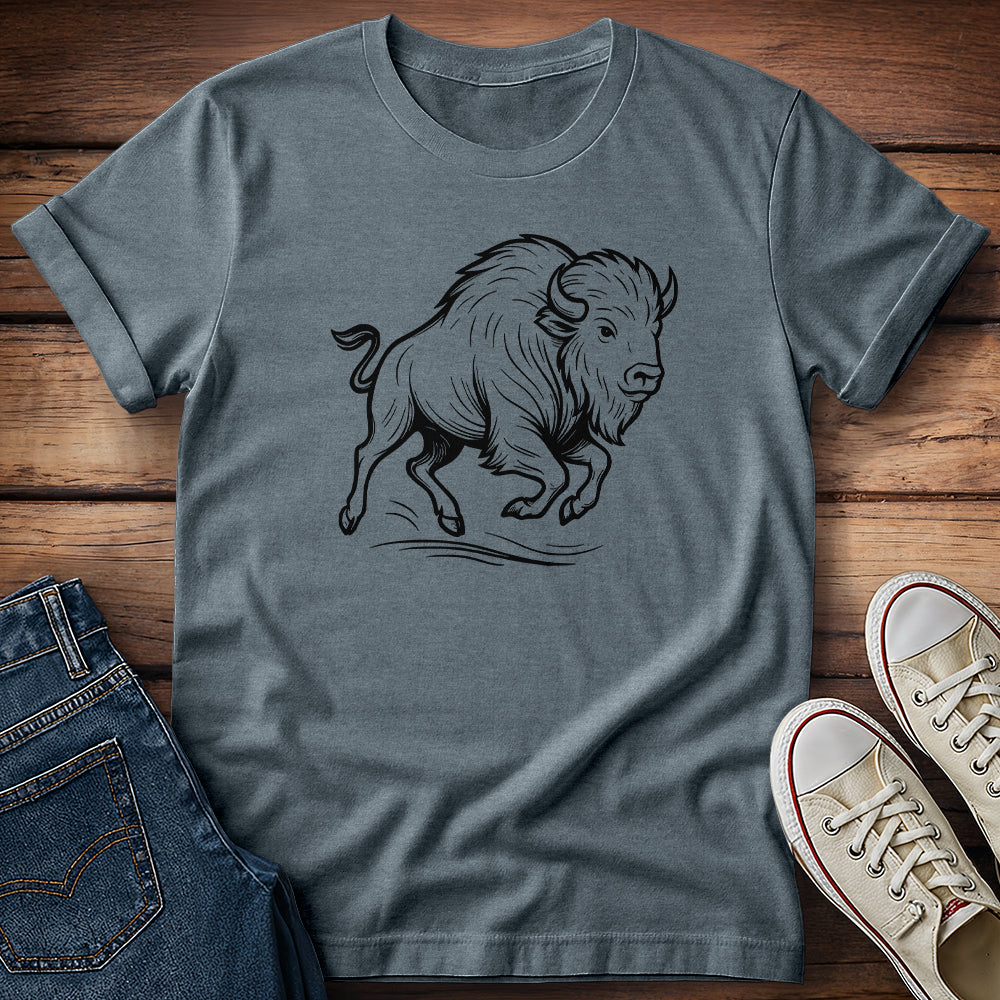 Line Art Buffalo T-Shirt