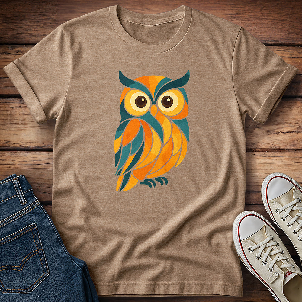 Blue Orange Owl T-Shirt