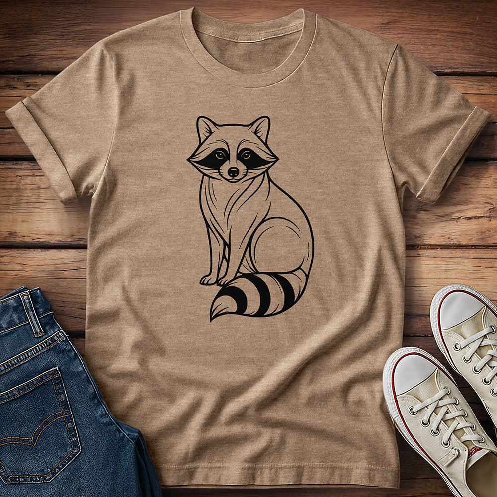 Line Art Reccoon T-Shirt