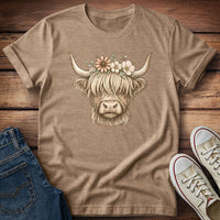 Flowery Highland Cow T-Shirt