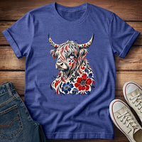 Flowery Highland Longhorn T-Shirt