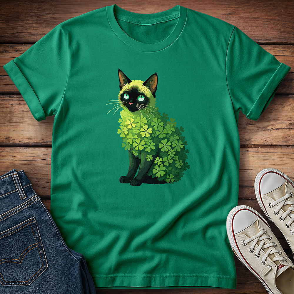 Shamrock Siamese Cat T-Shirt