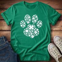 Doggy Shamrock Paw Print T-Shirt