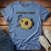 Puffer Fish Cigar Text T-Shirt