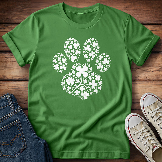 Doggy Shamrock Paw Print T-Shirt