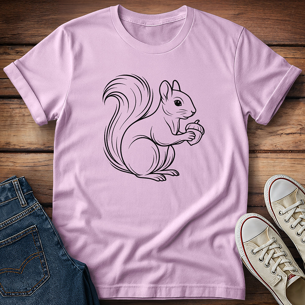 Squirrel Line Art T-Shirt