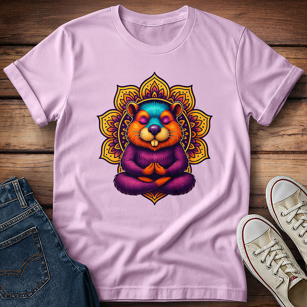 Meditating Beaver Mandala T-Shirt
