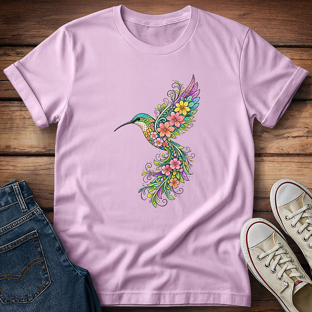 Floral Symphony Hummingbird T-Shirt