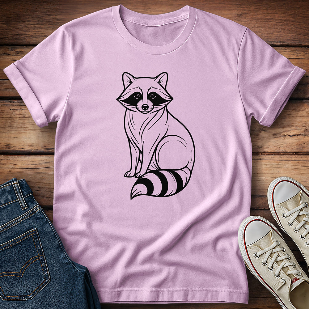 Line Art Reccoon T-Shirt