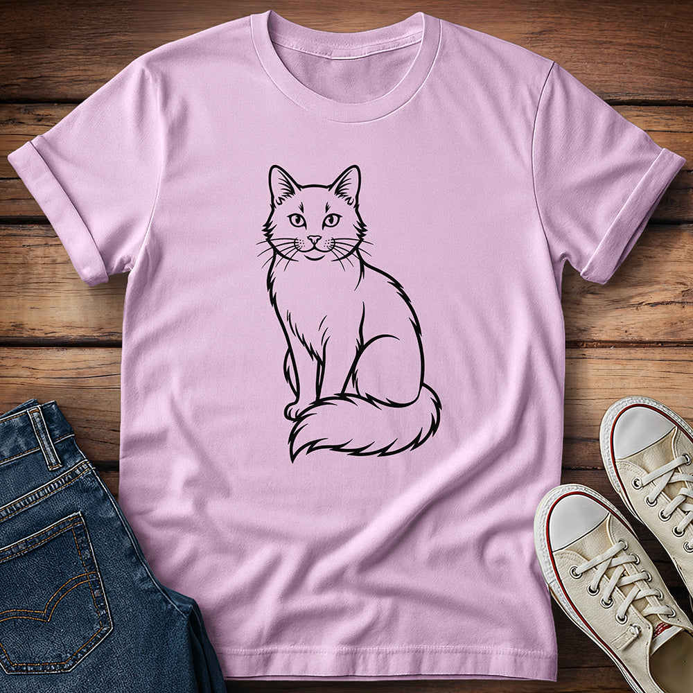 Line Art Cat T-Shirt