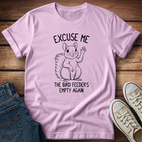 Squirrel - Excuse Me - Black T-Shirt