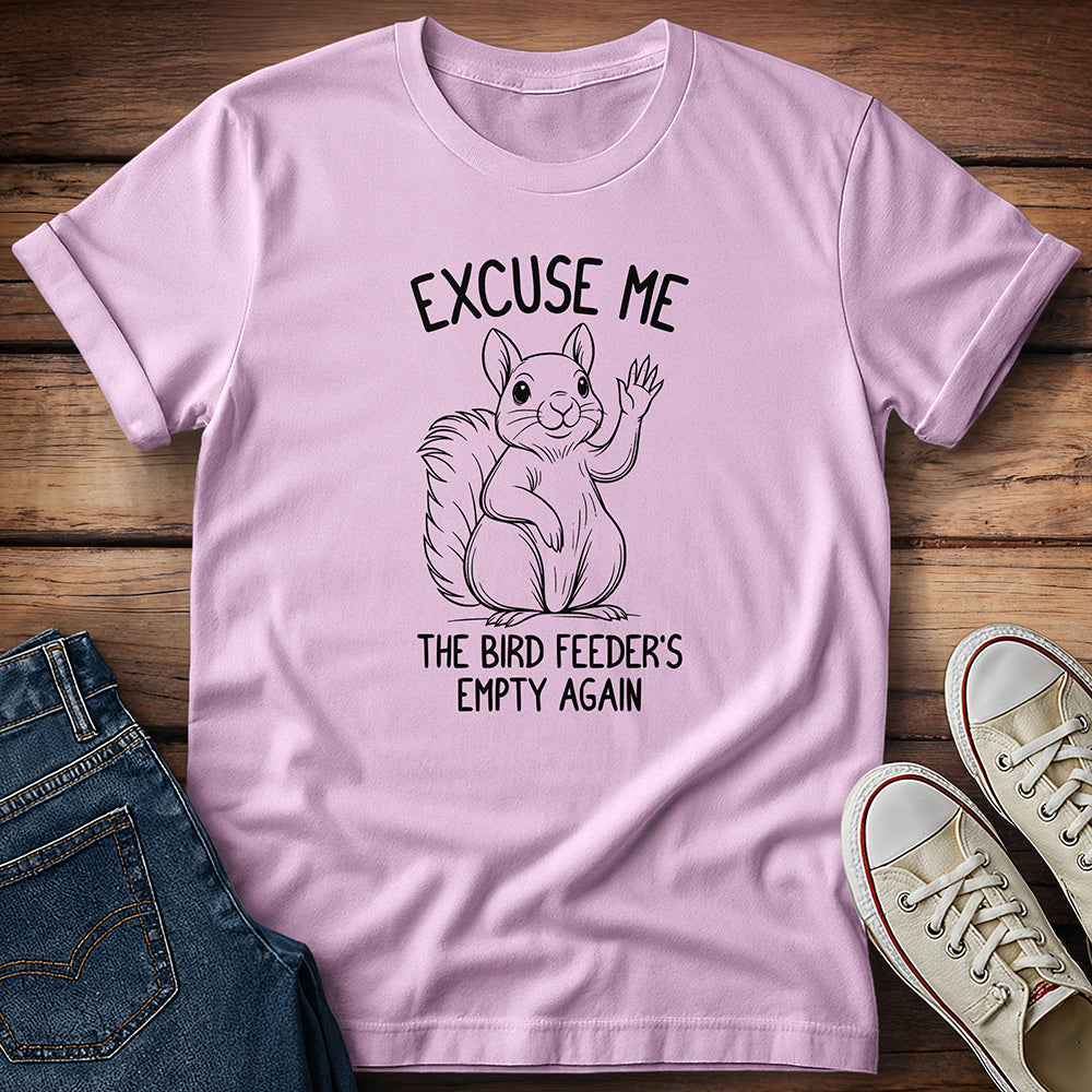 Squirrel - Excuse Me - Black T-Shirt
