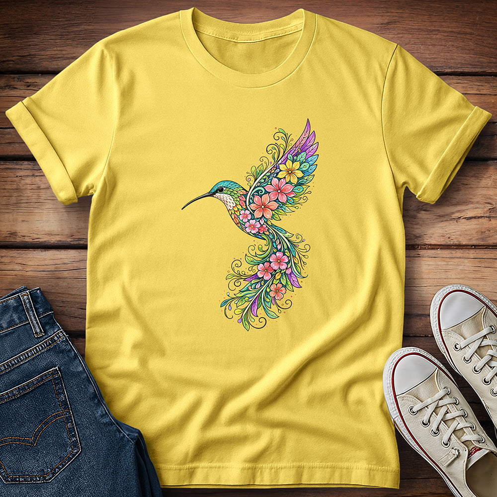 Floral Symphony Hummingbird T-Shirt
