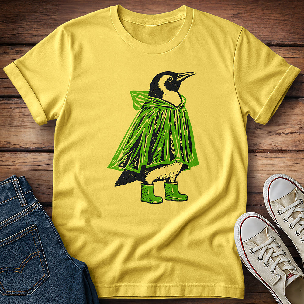Penguin in Boots Green T-Shirt