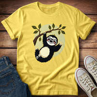 Sloth Wearing Chunky Glasses Hanging From Tree T-Shirt