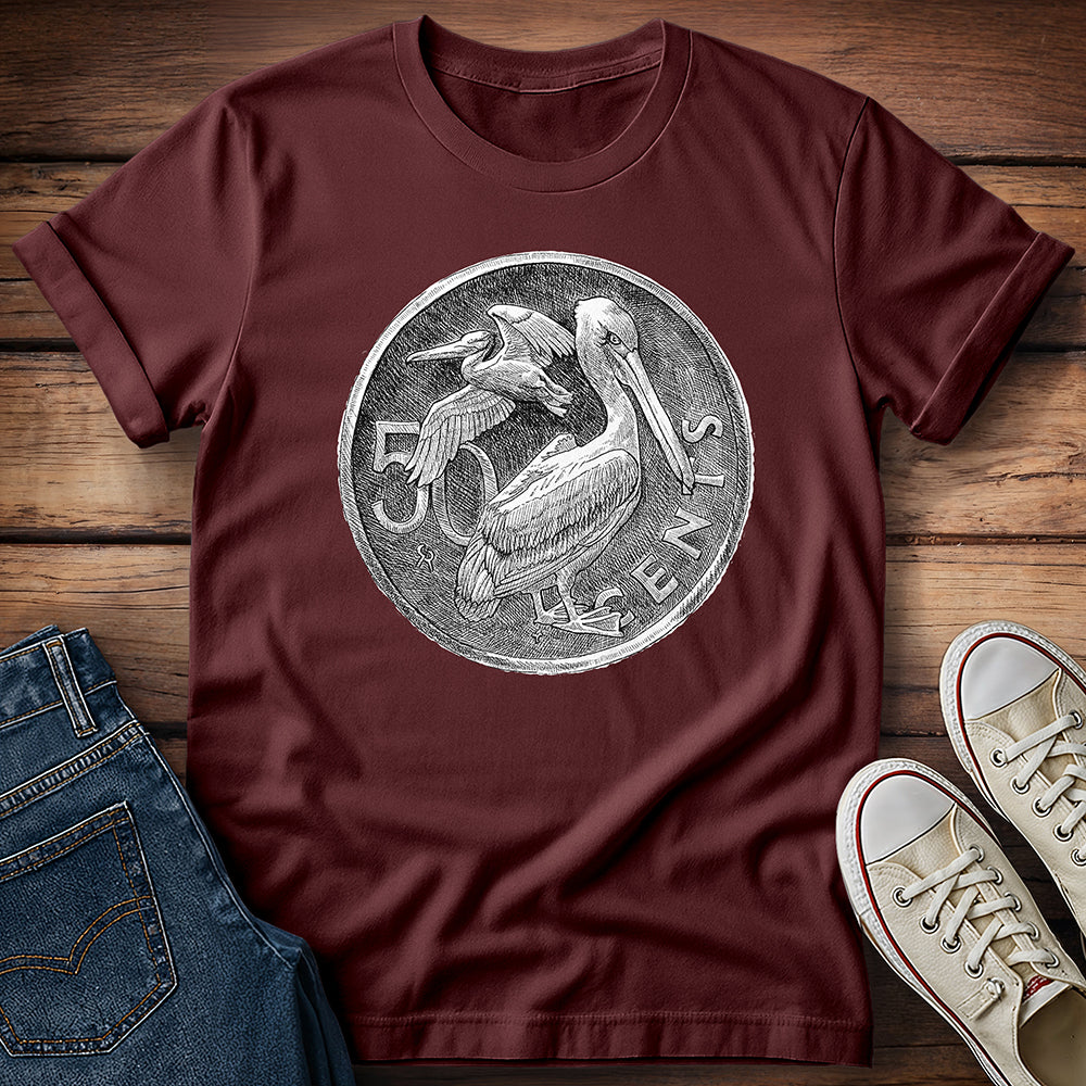 British Virgin Island Pelican Coin T-Shirt