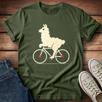 Fluffy Llama On Bike T-Shirt
