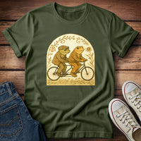 Cottagecore Frogs Riding Tandem T-Shirt