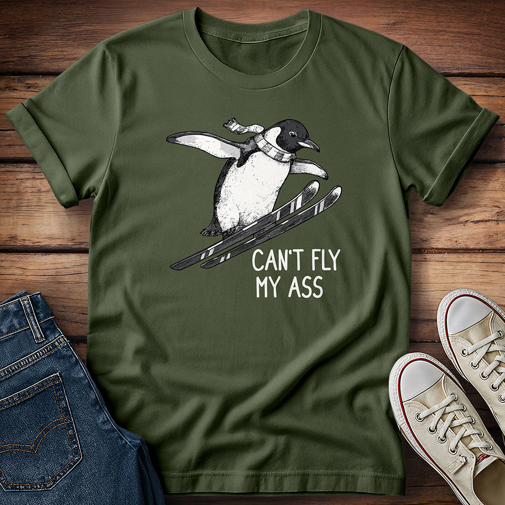Penguin Ski Jump: Can’t Fly, Still Send It! T-Shirt