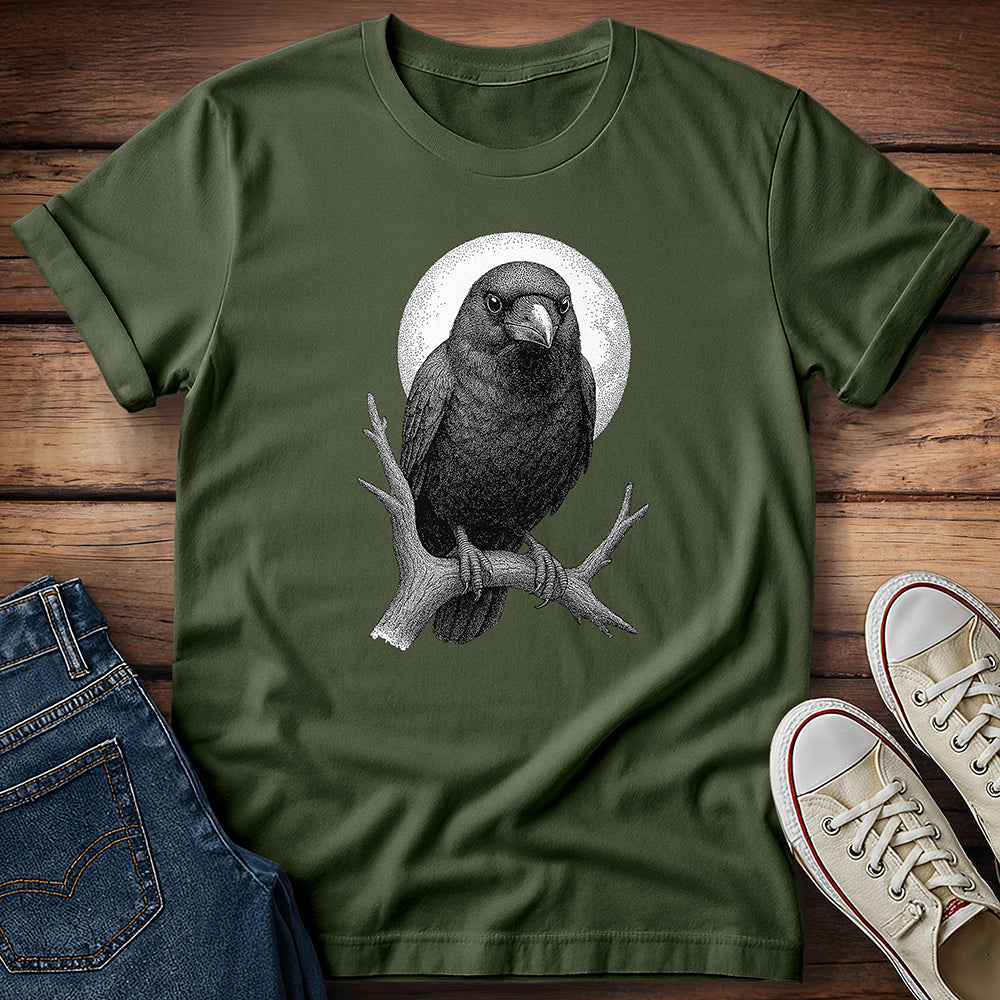 Stippled Moon Crow T-Shirt