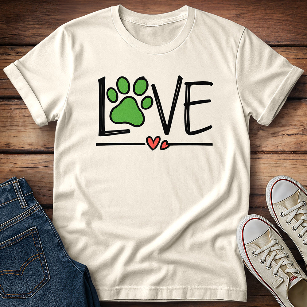 Love Dog Paw Print T-Shirt