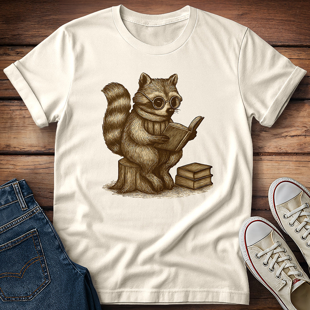 Raccoon Reading T-Shirt