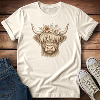 Flowery Highland Cow T-Shirt