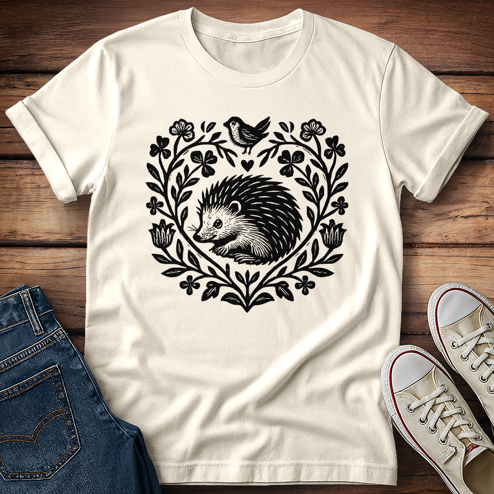 Hedgehog Linocut T-Shirt