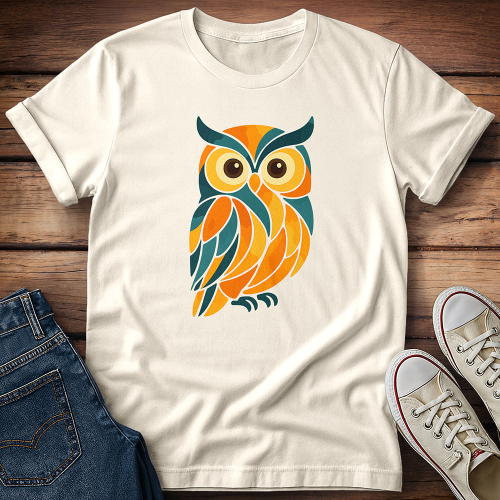 Blue Orange Owl T-Shirt