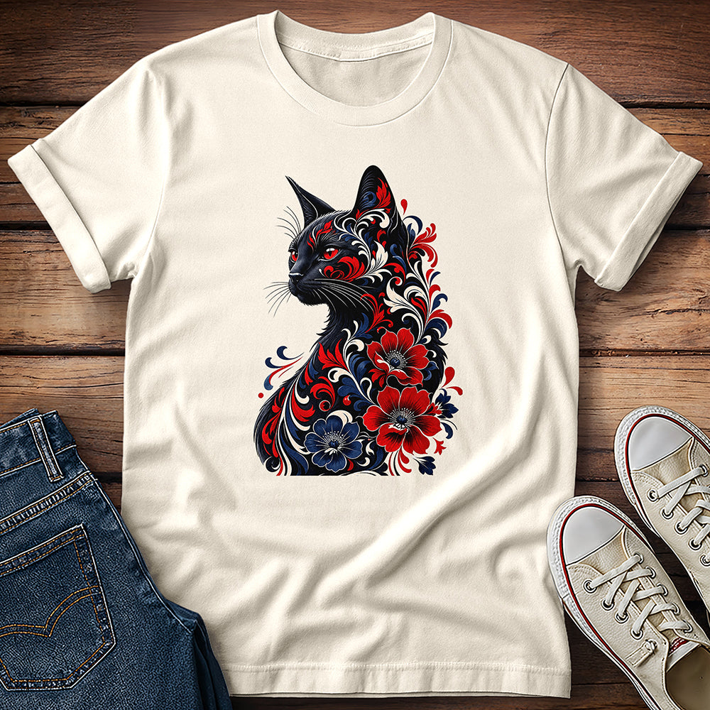 Flowery Cat T-Shirt