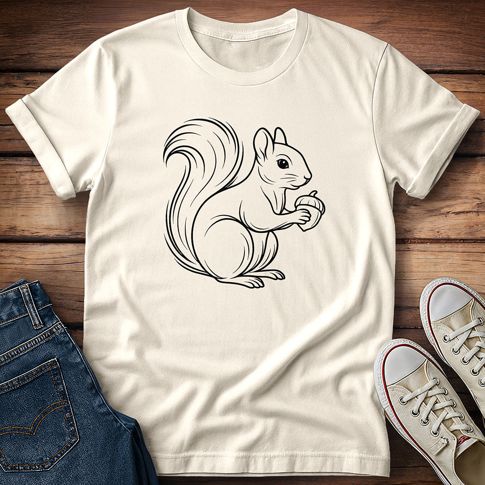 Squirrel Line Art T-Shirt