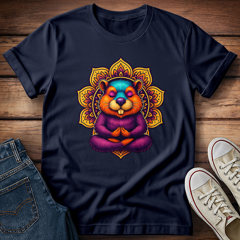 Meditating Beaver Mandala T-Shirt