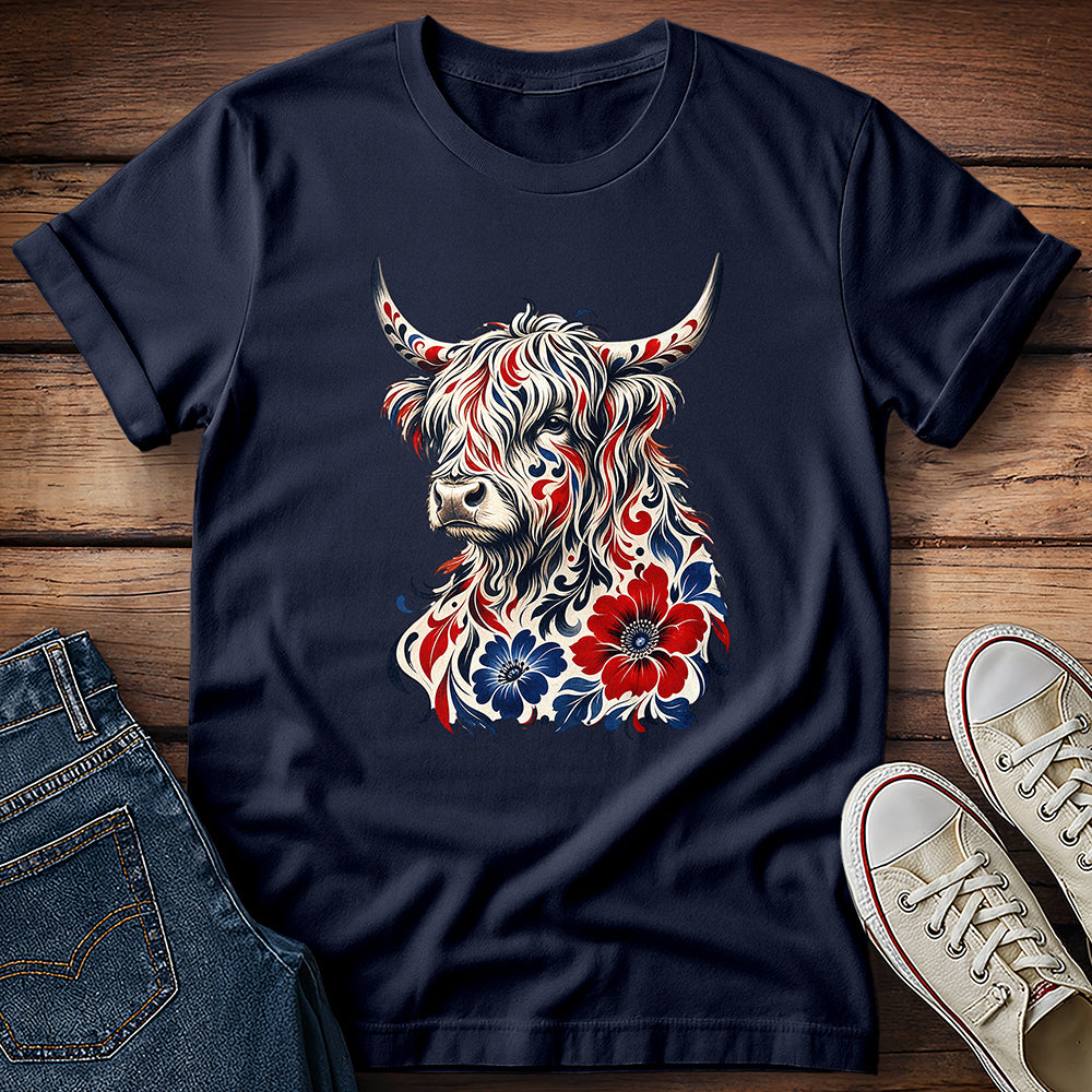 Flowery Highland Longhorn T-Shirt