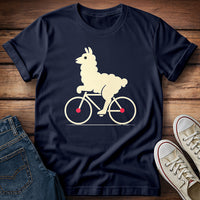 Fluffy Llama On Bike T-Shirt