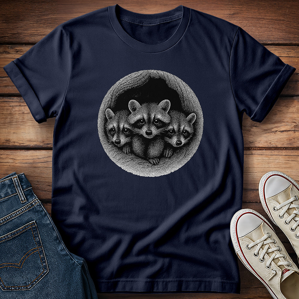 Raccoon Kits in Tree T-Shirt