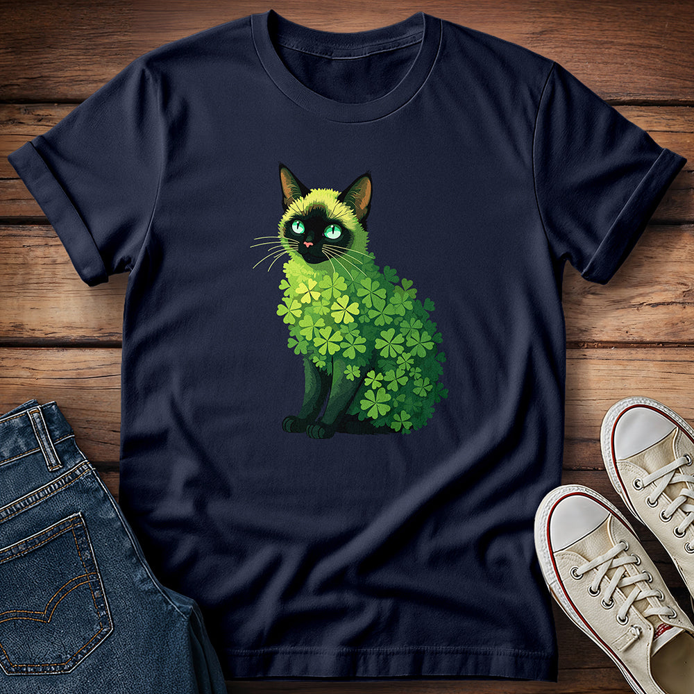 Shamrock Siamese Cat T-Shirt