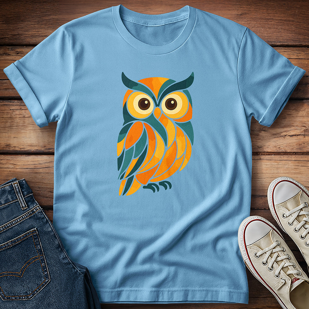 Blue Orange Owl T-Shirt