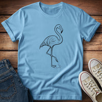Flamingo Line Art T-Shirt