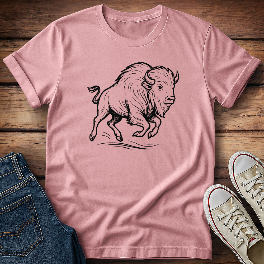 Line Art Buffalo T-Shirt