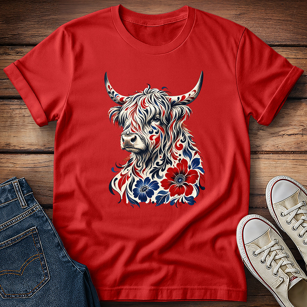 Flowery Highland Longhorn T-Shirt