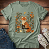 Whimsical Fox Surrounded by Autumn Blooms T-Shirt
