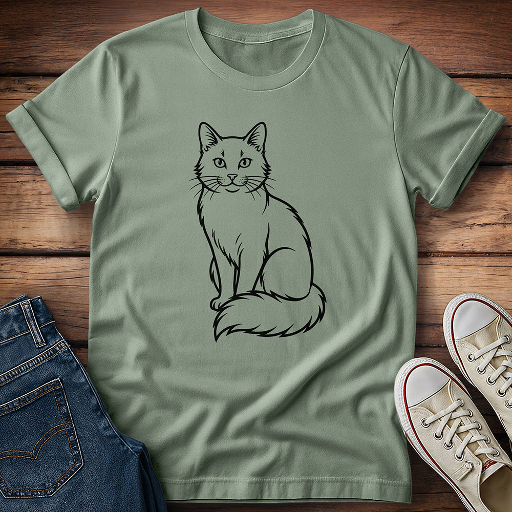 Line Art Cat T-Shirt