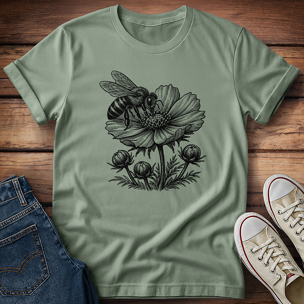 Honeybee and Cosmos in Bloom T-Shirt