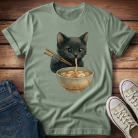 Kitten Eating Ramen T-Shirt