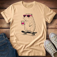 Capybara - Sip, Shred & See Pink T-Shirt