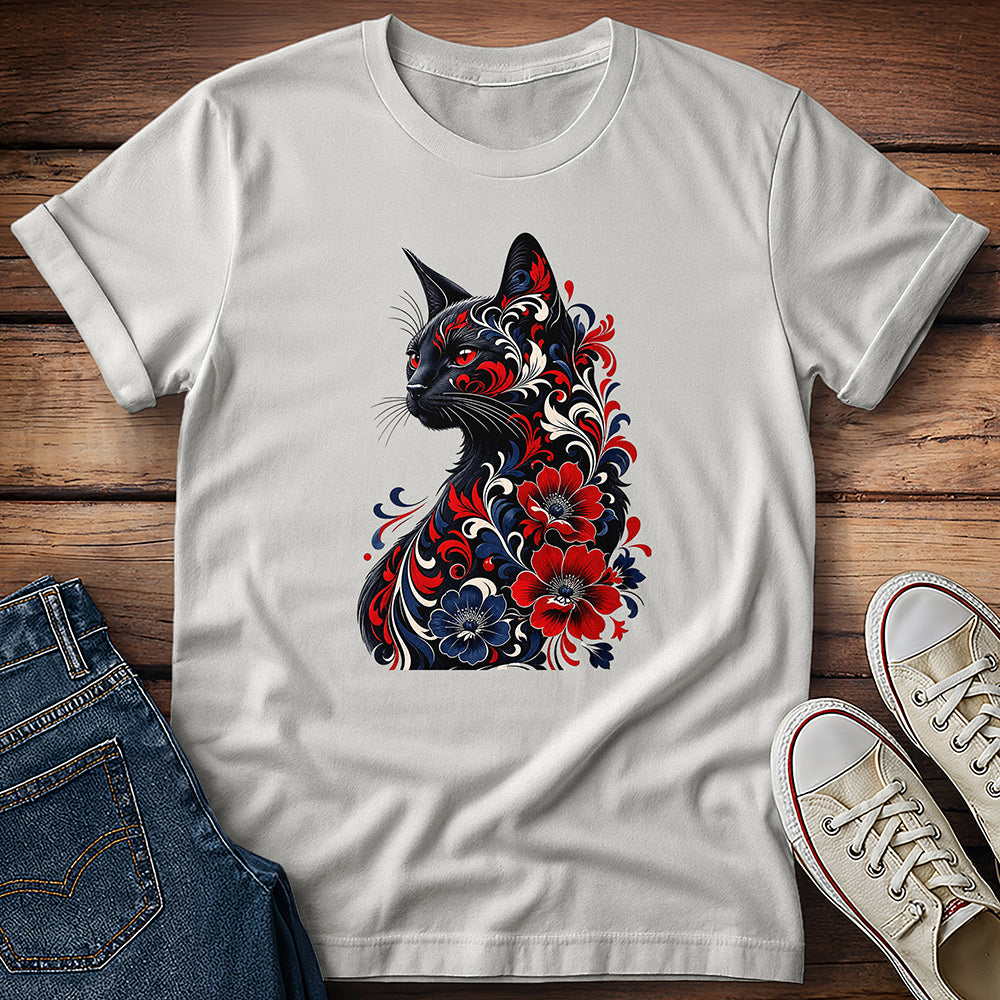 Flowery Cat T-Shirt