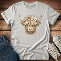 Flowery Highland Cow T-Shirt
