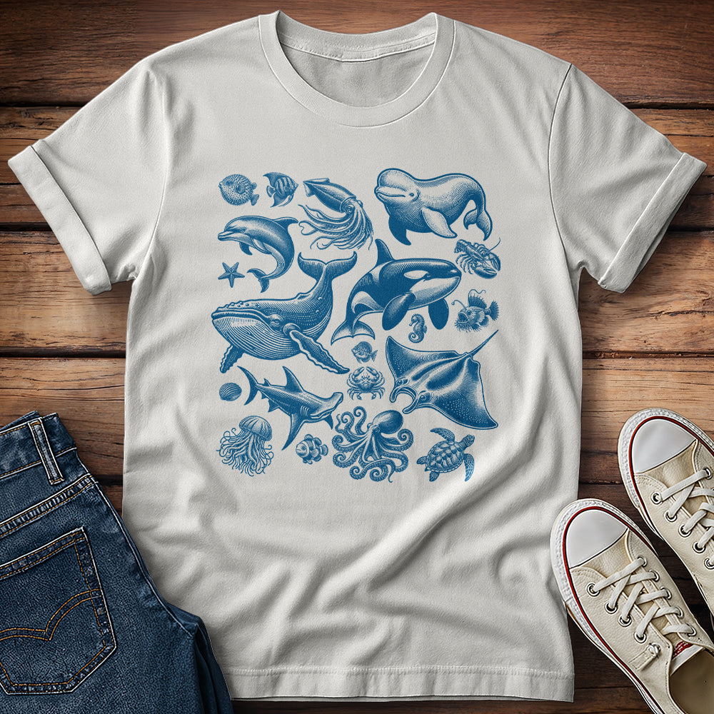 Ocean Life Collage T-Shirt