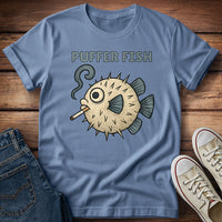 Puffer Fish Cigarette Text T-Shirt