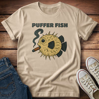 Puffer Fish Cigar Text T-Shirt